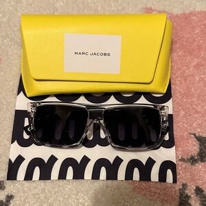 Unisex Marc Jacobs Black Grey Clear Sunglasses with Case - NEW